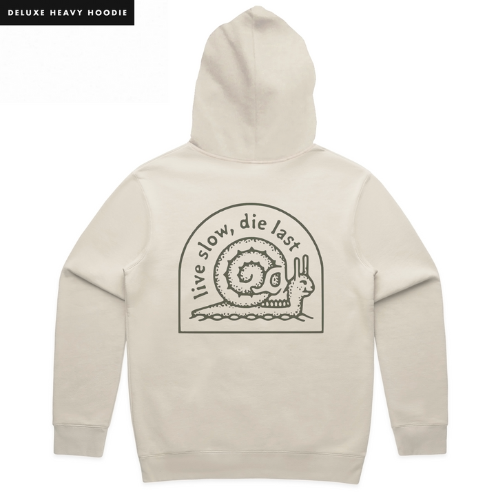 LIVE SLOW, DIE LAST - HEAVY HOODIE - ECRU