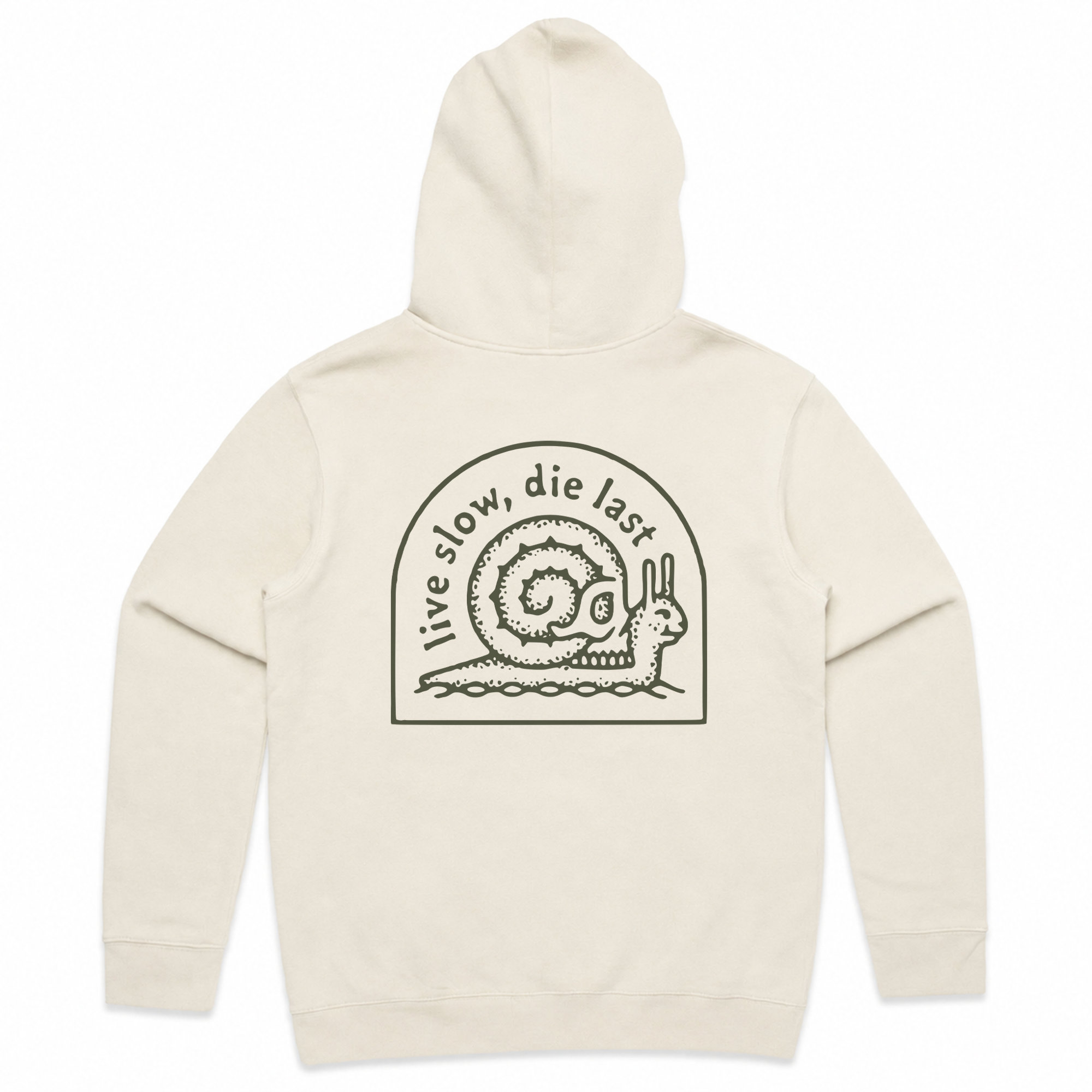 LIVE SLOW, DIE LAST HOODIE - ECRU-1