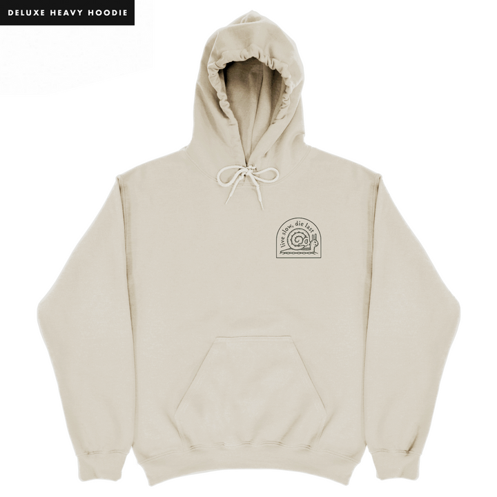 LIVE SLOW, DIE LAST - HEAVY HOODIE - ECRU