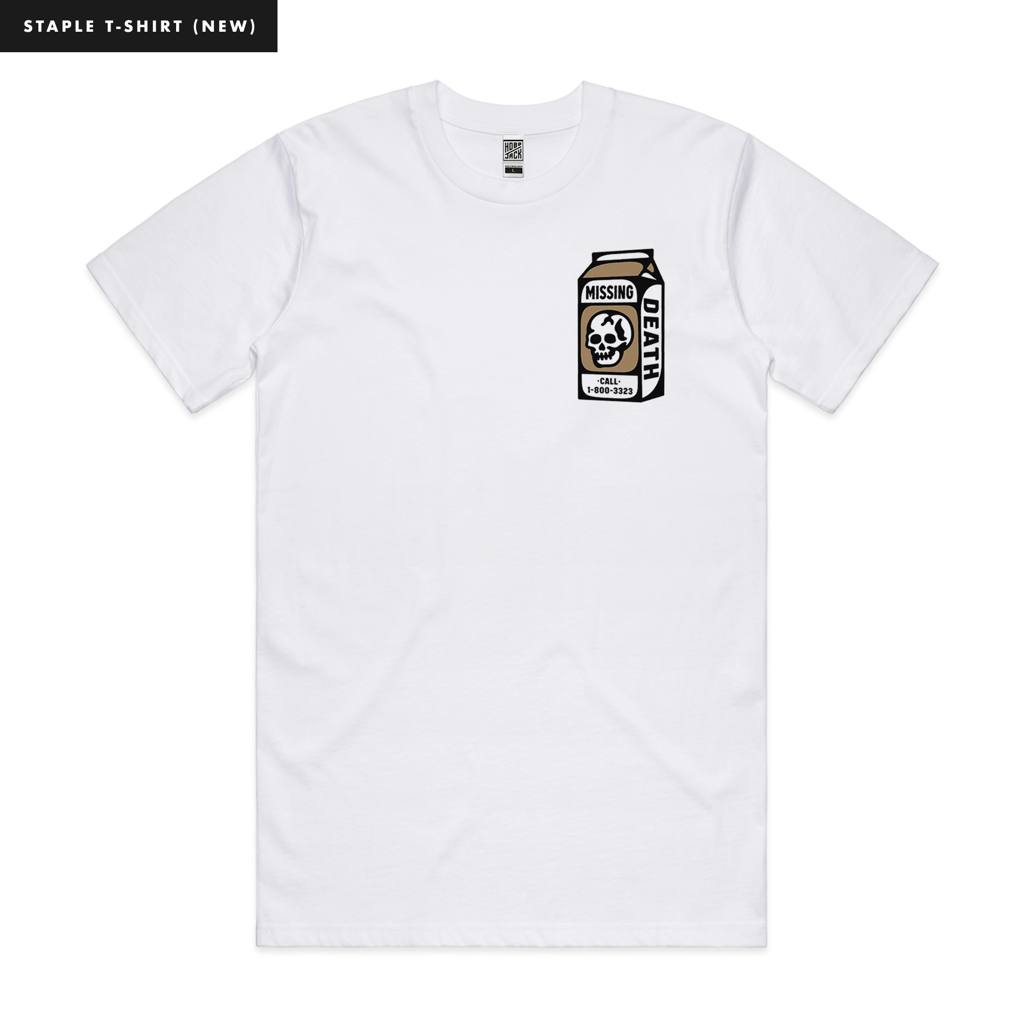 MISSING DEATH COFFEE - WHITE POCKET T-SHIRT - NEW STAPLE-1