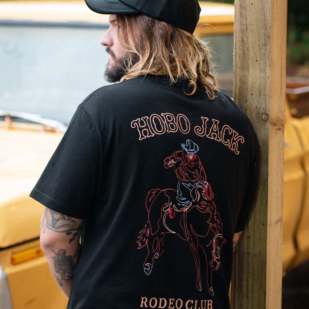 RODEO CLUB - BLACK T-SHIRT - NEW STAPLE
