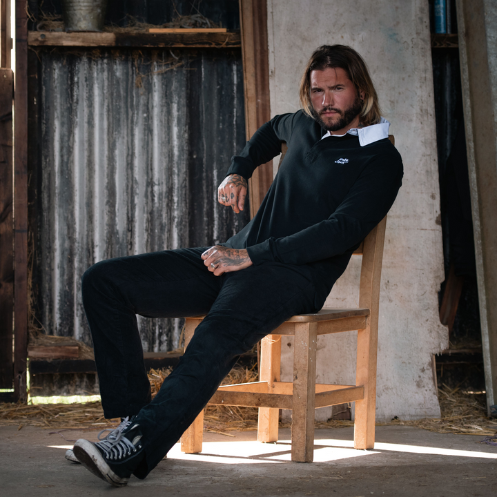 STAPLE RUGBY SHIRT - FADED BLACK