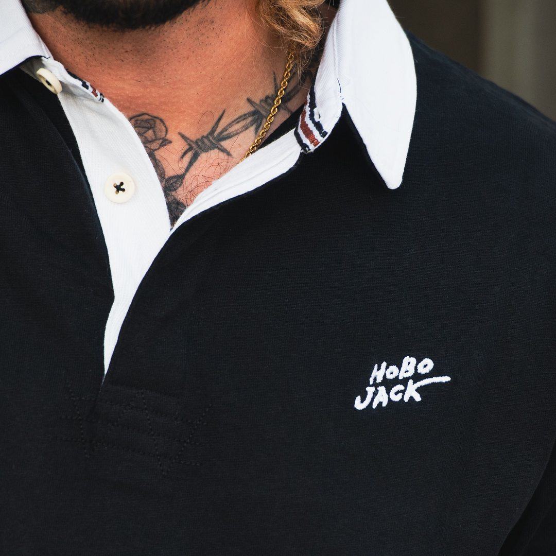 STAPLE RUGBY SHIRT - FADED BLACK