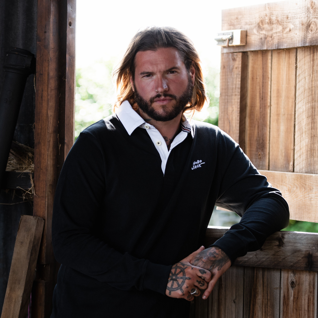 STAPLE RUGBY SHIRT - FADED BLACK