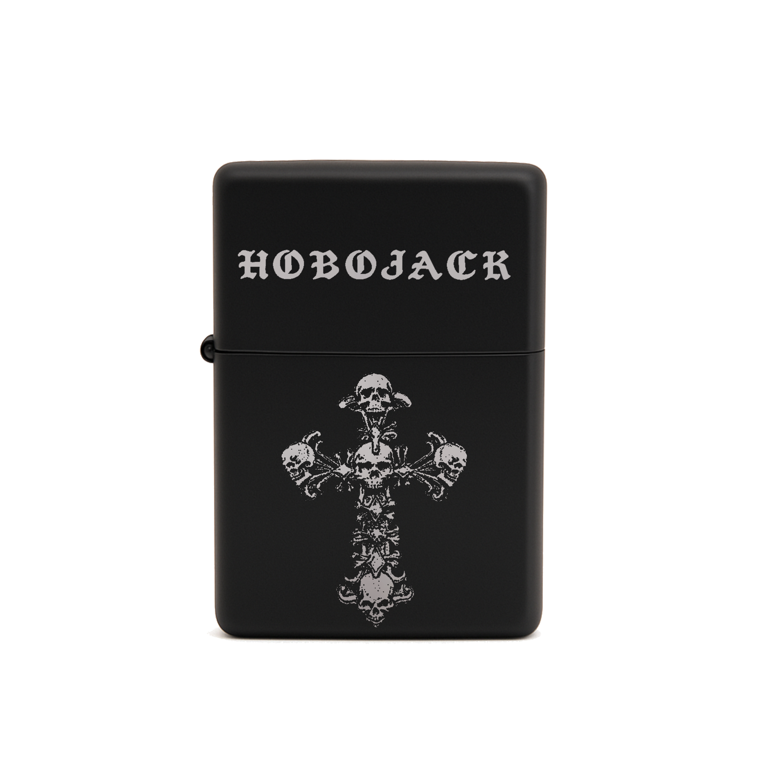 SKULL + BONES - MATTE BLACK METAL LIGHTER-1