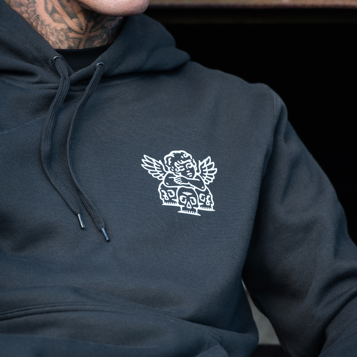 SKULL & SAINT - HEAVY HOODIE - COAL
