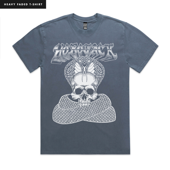 SKULL CRUSHER - INDIGO HEAVY FADED BAND T-SHIRT