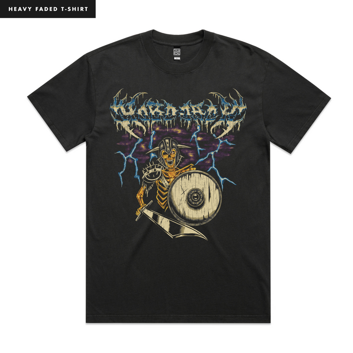 WARLORDS - BLACK HEAVY FADED BAND T-SHIRT