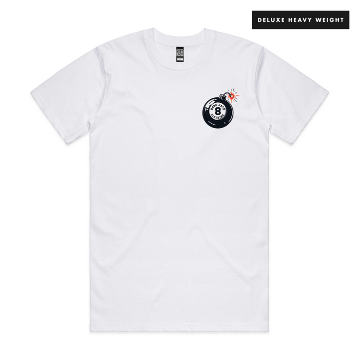 8OMB - FRONT & BACK - WHITE T-SHIRT - DELUXE HEAVY