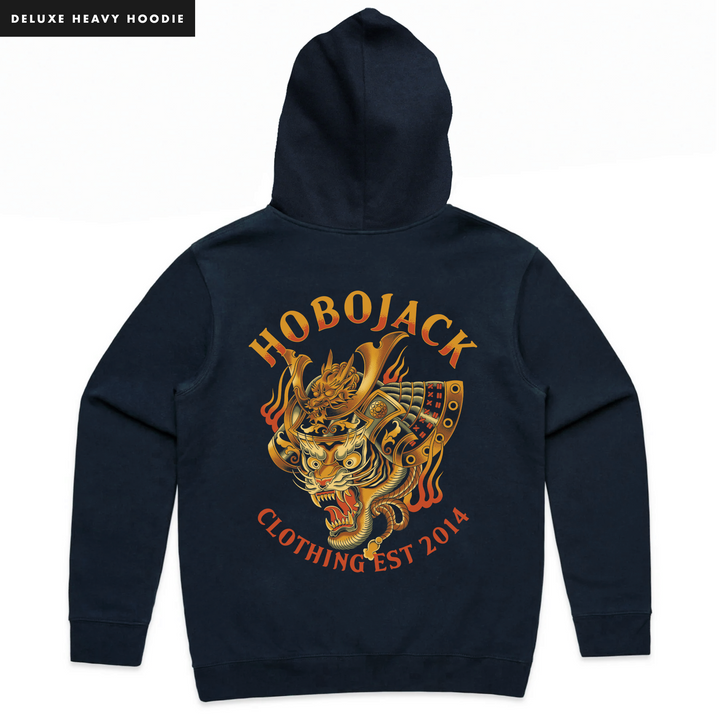 THE WAR MASK - HEAVY HOODIE - NAVY