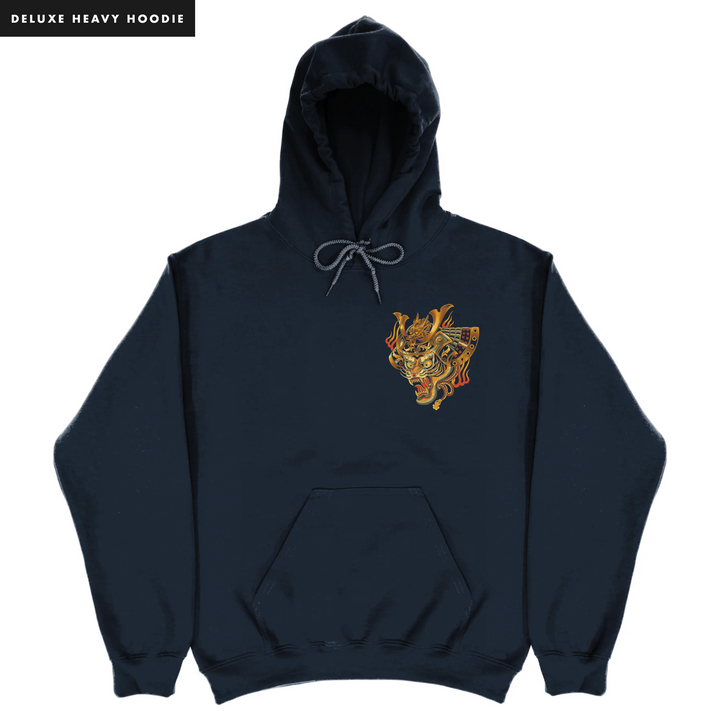 THE WAR MASK - HEAVY HOODIE - NAVY