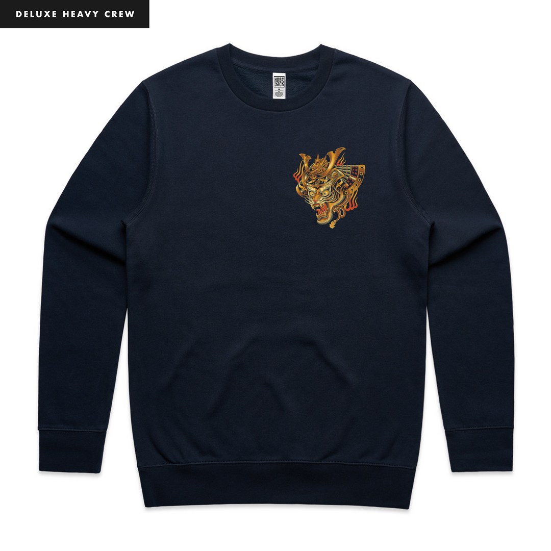 THE WAR MASK NAVY SWEATSHIRT - DELUXE HEAVY