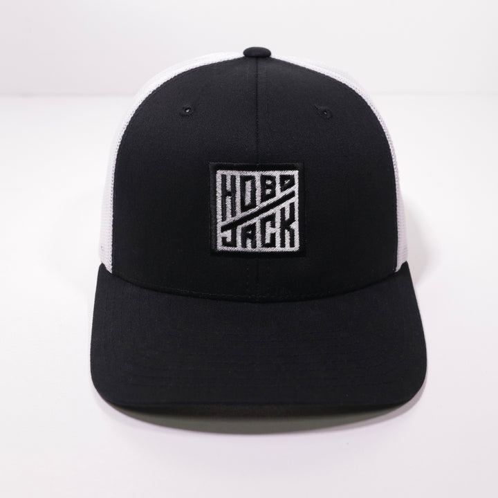 EMBLEM TRUCKER CAP DELUXE - BLACK & WHITE